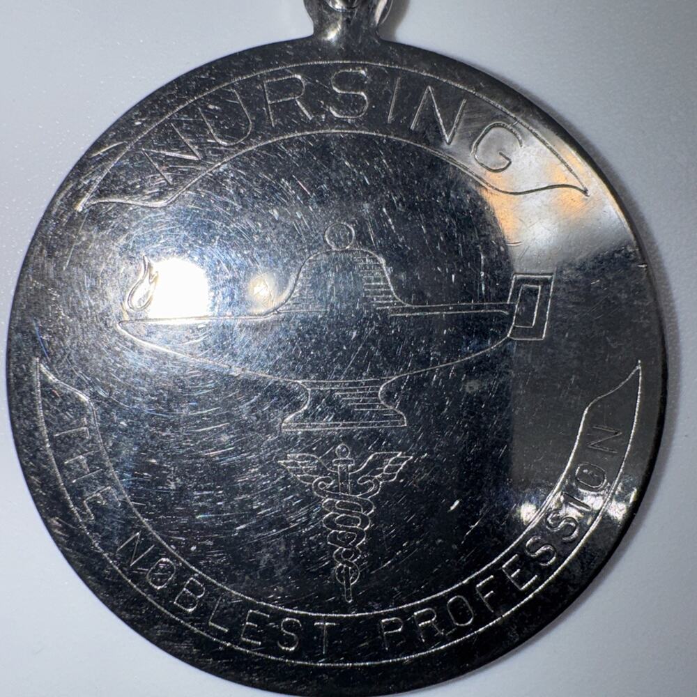 Vintage Nursing Profession Lamp of Knowledge Metal Keychain Nurse Medical Gift